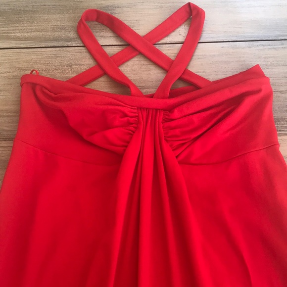 Susana Monaco Dresses & Skirts - Susana Monaco Long Gathered Red Dress